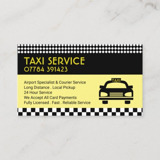 タクシー乗り場/運転手、料金表 名刺 (正面)