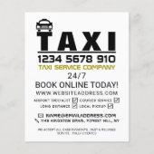 タクシー会社のロゴ、タクシーのタクシー会社（価格表付き） チラシ (正面)