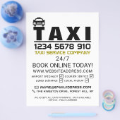 タクシー会社のロゴ、タクシーのタクシー会社（価格表付き） チラシ (シングル)