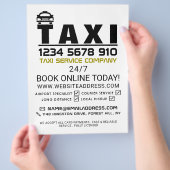 タクシー会社のロゴ、タクシーのタクシー会社（価格表付き） チラシ (手)