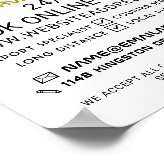 タクシー会社のロゴ、タクシー会社の広告ロゴ ポスター (角)