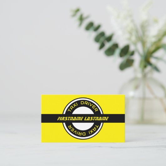 タクシー実在運転手タクシー運転手イエロータクシー 名刺 (スタンド正面)