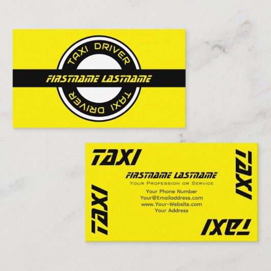 タクシー実在運転手タクシー運転手イエロータクシー 名刺 (正面/裏面)