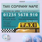 タクシー料金表付きの看板 チラシ (シングル)