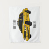 タクシー漫画イラストレーション タペストリー (正面)