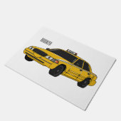 タクシー漫画イラストレーション ドアマット (アングル)