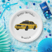 タクシー漫画イラストレーション ペーパープレート (パーティー)