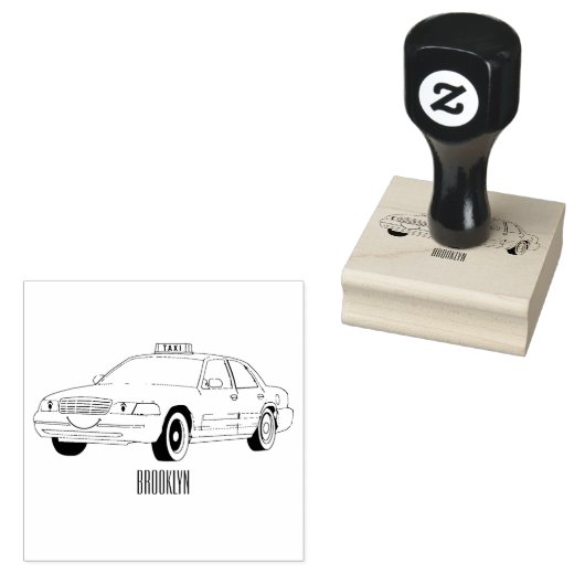 タクシー漫画イラストレーション ラバースタンプ (押印)