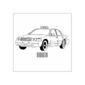 タクシー漫画イラストレーション ラバースタンプ (インプリント)