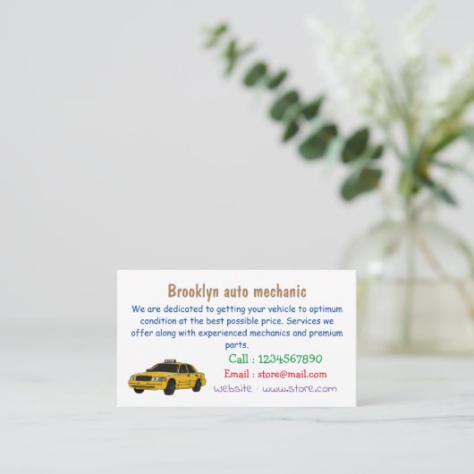 タクシー漫画イラストレーション 名刺 (スタンド正面)