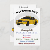 タクシー漫画イラストレーション 招待状 (正面/裏面)