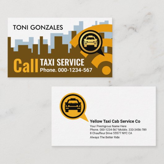 タクシー用電波呼び出しタクシー 名刺 (正面/裏面)