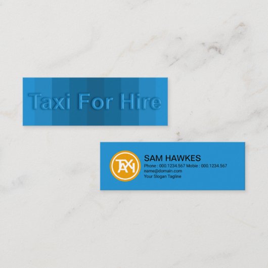 タクシー透明ガラス効果看板タクシー運転手 スキニー名刺 (正面/裏面)
