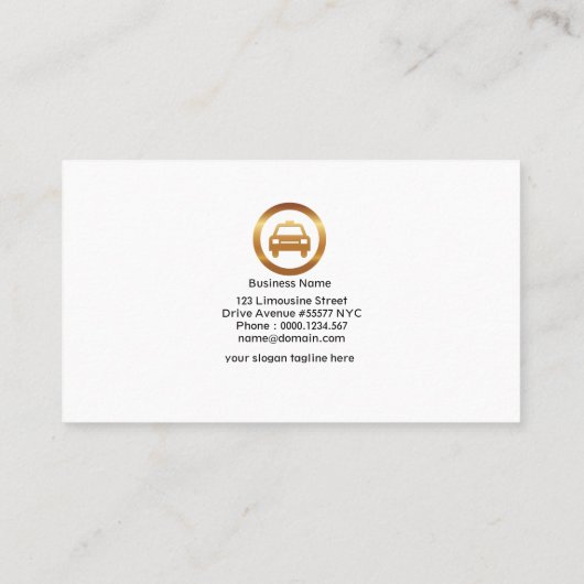 タクシー運転手のギアシフトシンプルクリエイティブタクシー 名刺 (裏面)