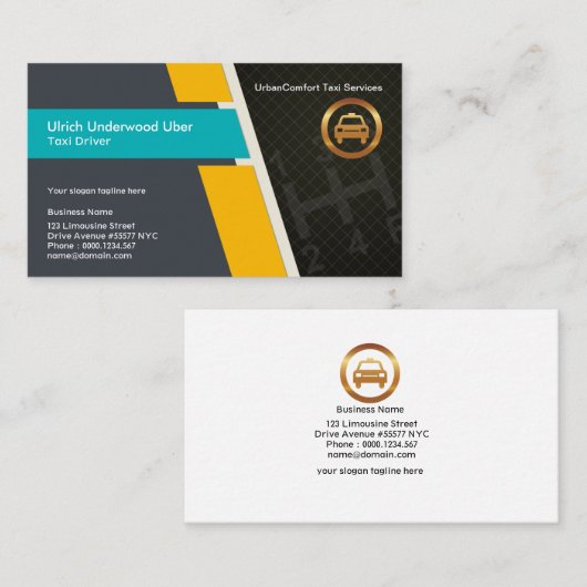 タクシー運転手のギアシフトシンプルクリエイティブタクシー 名刺 (正面/裏面)