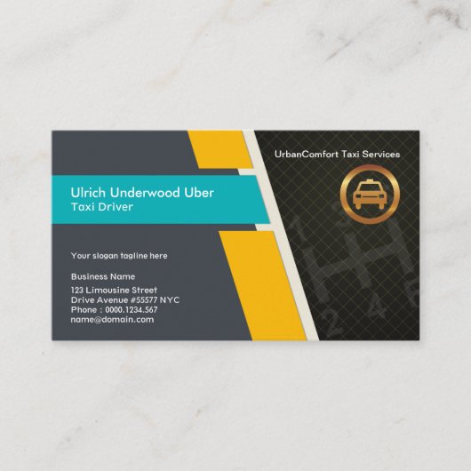 タクシー運転手のギアシフトシンプルクリエイティブタクシー 名刺 (正面)