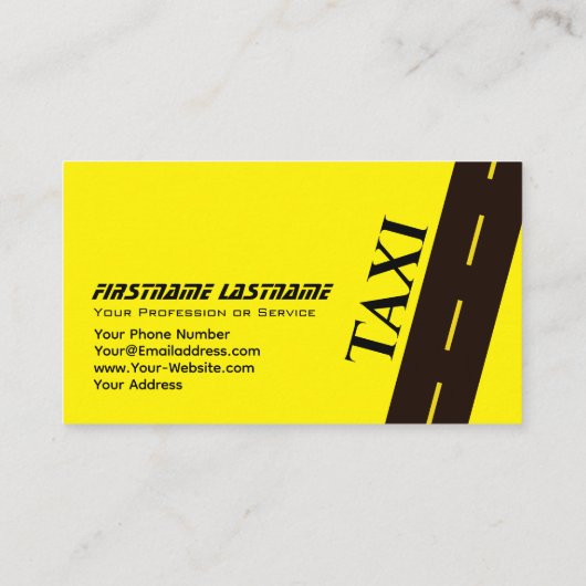 タクシー運転手のタクシー街通り 名刺 (裏面)