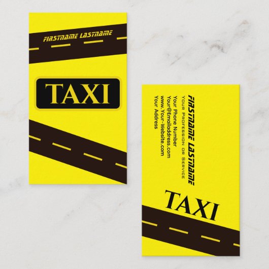 タクシー運転手のタクシー街通り 名刺 (正面/裏面)