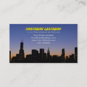 タクシー運転手のタクシー運転手のための黄色のタクシー街のスカイライン 名刺 (裏面)