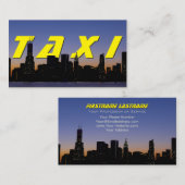 タクシー運転手のタクシー運転手のための黄色のタクシー街のスカイライン 名刺 (正面/裏面)