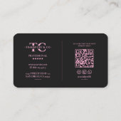 タクシー運転手のタクシー運転手の運転手ブラックピンク 名刺 (裏面)