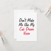 タクシー運転手の声を使わせないで カード (正面/裏面インサイチュ)