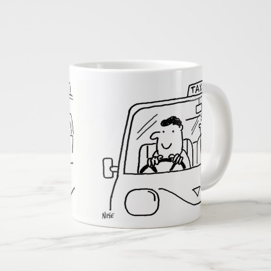 タクシー運転手の漫画 ジャンボコーヒーマグカップ (正面右)