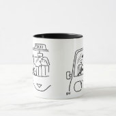 タクシー運転手の漫画。Cabドライバ マグカップ (中央)