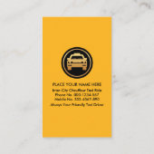 タクシー運転手の黄色のスポットライト 名刺 (裏面)