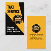 タクシー運転手の黄色のスポットライト 名刺 (正面/裏面)