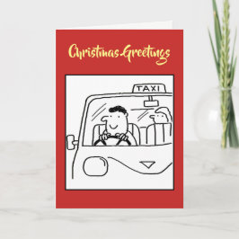 タクシー運転手または個人タクシーのクリスマスカード シーズンカード