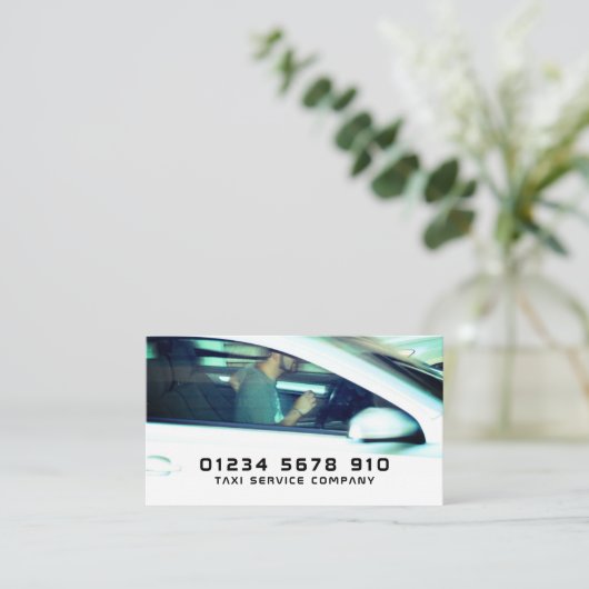 タクシー運転手サービス料金表 名刺 (スタンド正面)