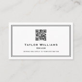 タクシー運転手ショフール空港サービス白黒 名刺 (正面)