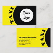 タクシー運転手タクシー用ロゴ付きイエロータクシー 名刺 (正面/裏面)