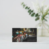 タクシー運転手タクシー運転手の市の通りライト夜 名刺 (スタンド正面)