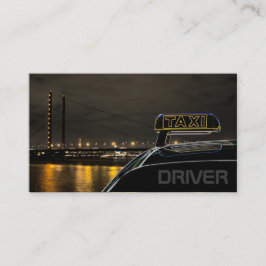 タクシー運転手タクシー運転手の市の通りライト夜 名刺