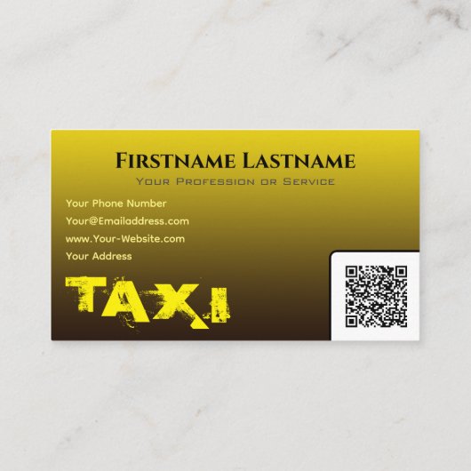 タクシー運転手タクシー運転手イエロータクシーシティスカイライン 名刺 (裏面)