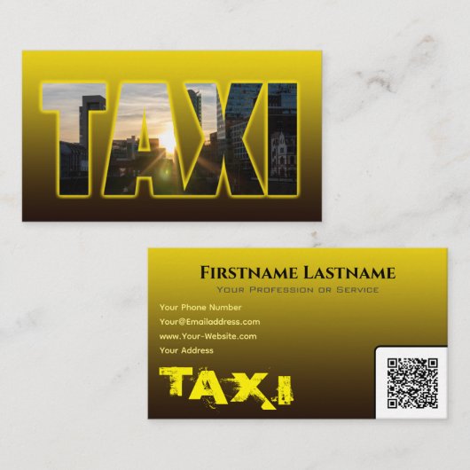 タクシー運転手タクシー運転手イエロータクシーシティスカイライン 名刺 (正面/裏面)