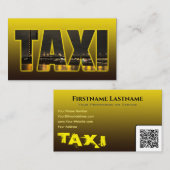 タクシー運転手タクシー運転手イエロータクシーネオンシティライト 名刺 (正面/裏面)