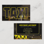 タクシー運転手タクシー運転手イエロータクシーネオンシティライト 名刺 (正面/裏面)