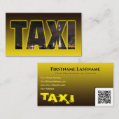 タクシー運転手タクシー運転手イエロータクシーネオンシティライト 名刺 (正面/裏面)