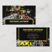 タクシー運転手タクシー運転手イエロータクシーネオンシティライト 名刺 (正面/裏面)