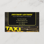 タクシー運転手タクシー運転手イエロータクシーネオンシティライト 名刺 (裏面)