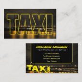 タクシー運転手タクシー運転手イエロータクシーネオンシティライト 名刺 (正面/裏面)