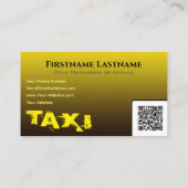 タクシー運転手タクシー運転手イエロータクシーネオンシティライト 名刺 (裏面)