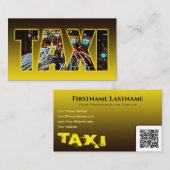 タクシー運転手タクシー運転手イエロータクシーネオンシティライト 名刺 (正面/裏面)