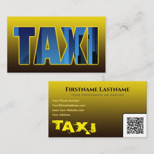 タクシー運転手タクシー運転手イエロータクシーブルーシティスカイライン 名刺 (正面/裏面)