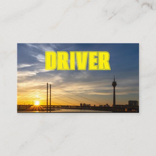 タクシー運転手タクシー運転手シティ通りライト日没 名刺 (正面)