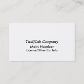 タクシー運転手チェッカーボードの名刺 名刺 (裏面)