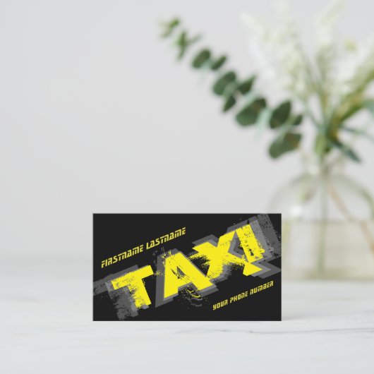 タクシー運転手プロフェッショナル用イエロータクシー 名刺 (スタンド正面)